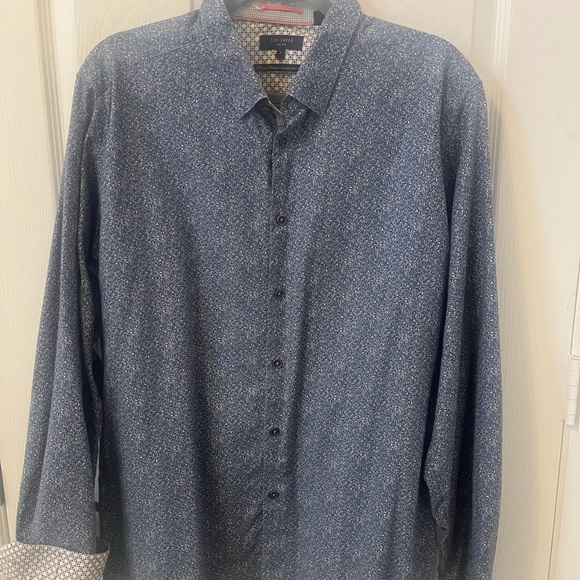 Ted Baker Navy Floral Button Down Shirt - Picture 1 of 3